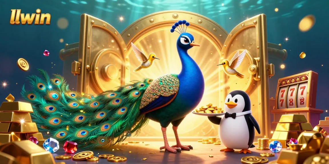 Engage with llwin at the ultimate online casino with a stunning 3D illustration of vibrant characters and treasures.