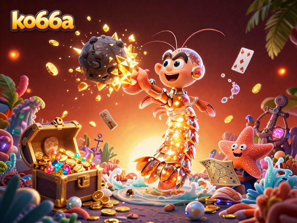 Experience thrilling wins with KO66A in this vibrant casino adventure illustration.